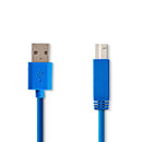 Nedis CCGP61100BU20 Usb-kabel Usb 3.2 Gen 1 Usb-a Male Usb-b Male 5 Gbps Vernikkeld 2.00 M Rond Pvc
