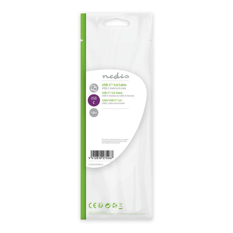 Nedis CCGP61600BK10 Usb 3.0-kabel Type-c? Male - A Male 1,0 M Zwart