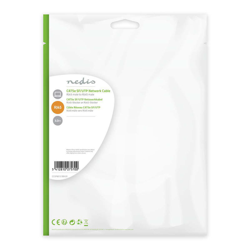 Nedis CCGP85121BK30 Cat5e Sf/utp-netwerkkabel Rj45 Male - Rj45 Male 3,0 M Zwart