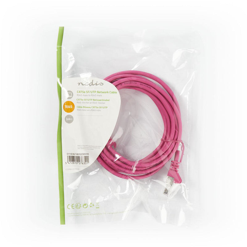 Nedis CCGP85121PK30 Cat5e Sf/utp-netwerkkabel Rj45 Male - Rj45 Male 3,0 M Roze