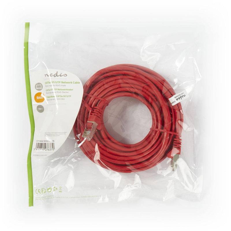 Nedis CCGP85121RD100 Cat5e Sf/utp-netwerkkabel Rj45 Male - Rj45 Male 10 M Rood