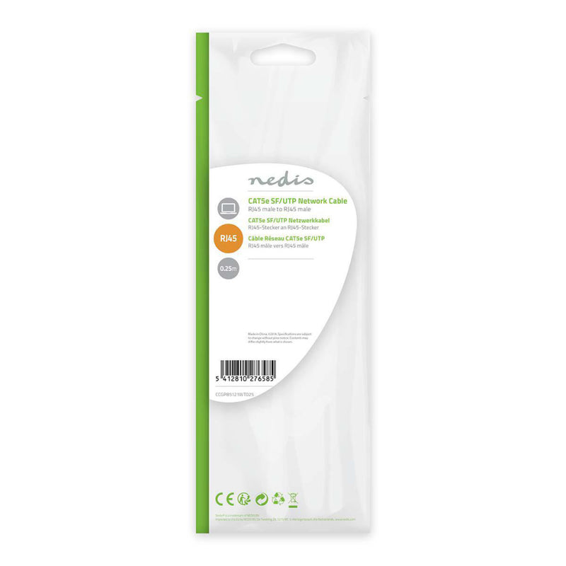 Nedis CCGP85121WT025 Cat5e Sf/utp-netwerkkabel Rj45 Male - Rj45 Male 0,25 M Wit