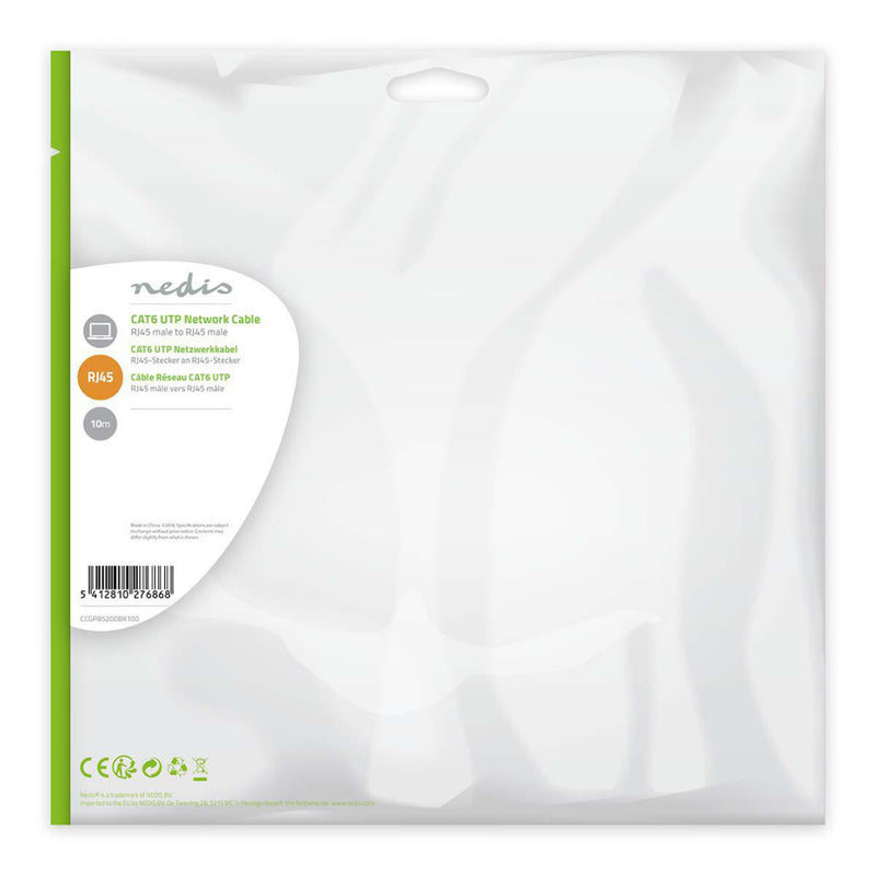 Nedis CCGP85200BK100 Cat6 Utp-netwerkkabel Rj45 Male - Rj45 Male 10 M Zwart