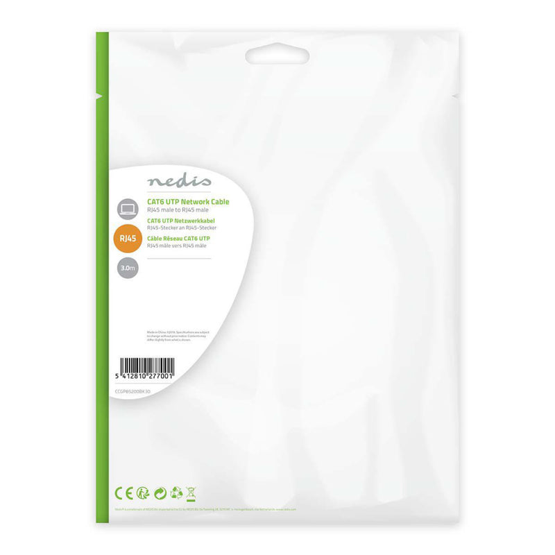 Nedis CCGP85200BK30 Cat6 Utp-netwerkkabel Rj45 Male - Rj45 Male 3,0 M Zwart