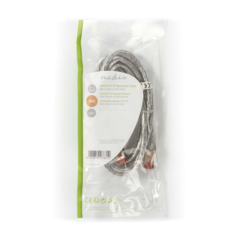 Nedis CCGP85221TP20 Cat6 S/ftp-netwerkkabel Rj45 Male - Rj45 Male 2,0 M Transparant