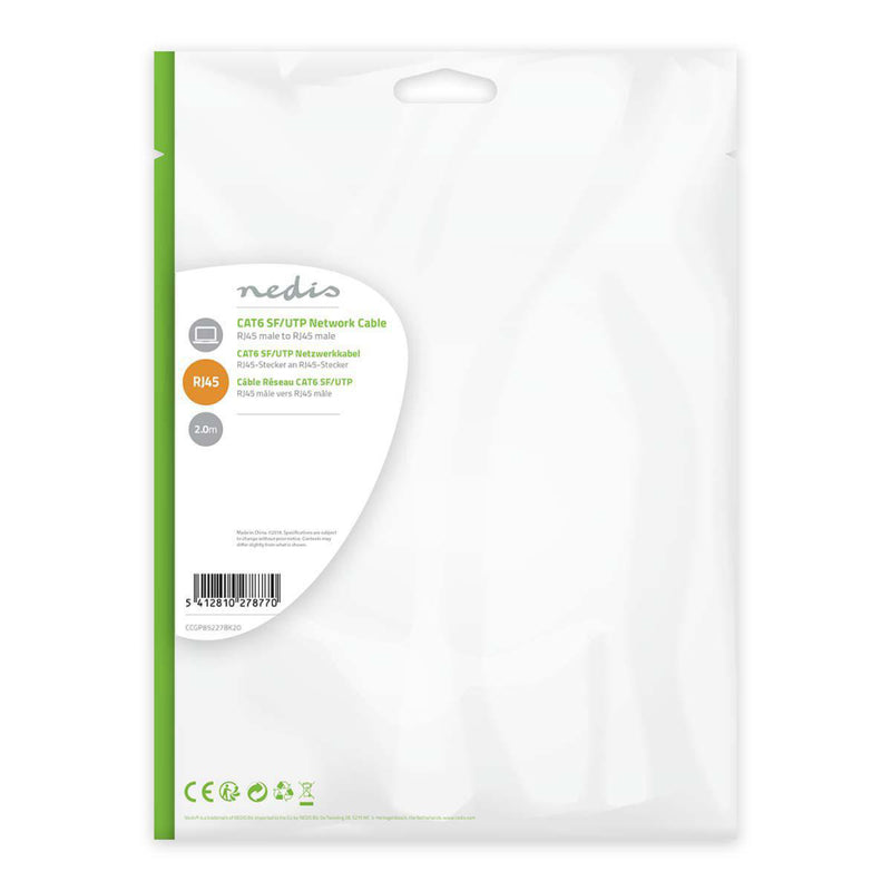 Nedis CCGP85227BK20 Cat6 Sf/utp-netwerkkabel Rj45 Male - Rj45 Male 2,0 M Zwart
