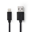 Nedis CCGP39300BK20 Sync And Charge-kabel Apple Lightning 8-pins Male - Usb-a Male 2,0 M Zwart