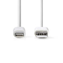 Nedis CCGP39300WT10 Sync And Charge-kabel Apple Lightning 8-pins Male - Usb-a Male 1,0 M Wit