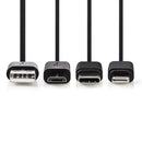 Nedis CCGP60620BK10 3-in-1 Sync And Charge-kabel Usb-a Male - Micro B Male / Type-c? Male / Apple L
