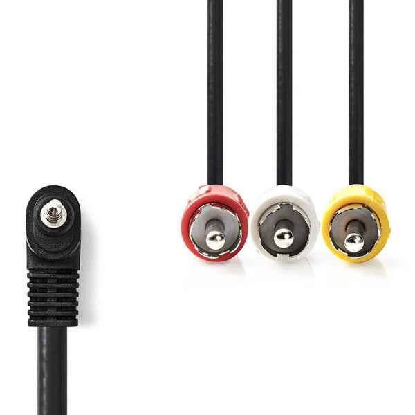 Nedis CVGP22400BK20 3,5 Mm Av-kabel 3,5 Mm Av Male - 3x Rca Male 2,0 M Zwart