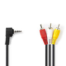 Nedis CVGP22400BK20 3,5 Mm Av-kabel 3,5 Mm Av Male - 3x Rca Male 2,0 M Zwart