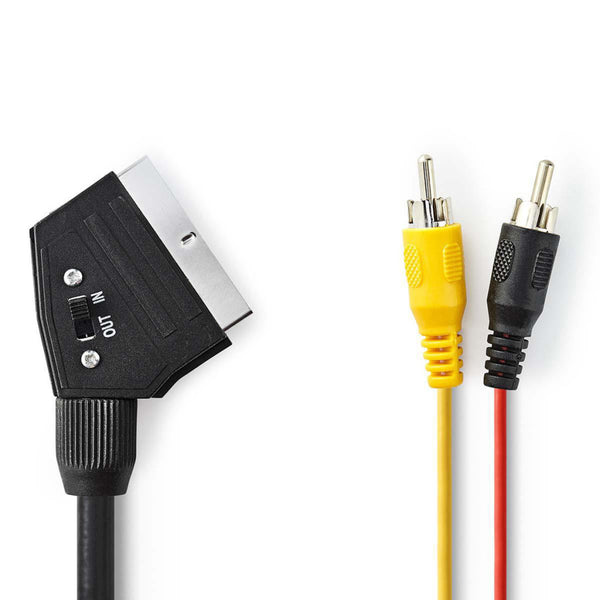 Nedis CVGP31120BK20 Schakelbare Scart-kabel Scart Male - 2x Rca Male 2,0 M Zwart