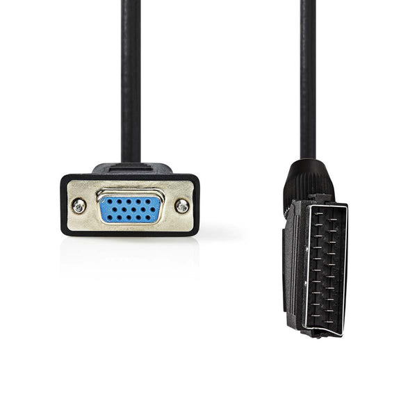 Nedis CVGP31550BK20 Scart - Vga-kabel Scart Male - Vga Female 2,0 M Zwart