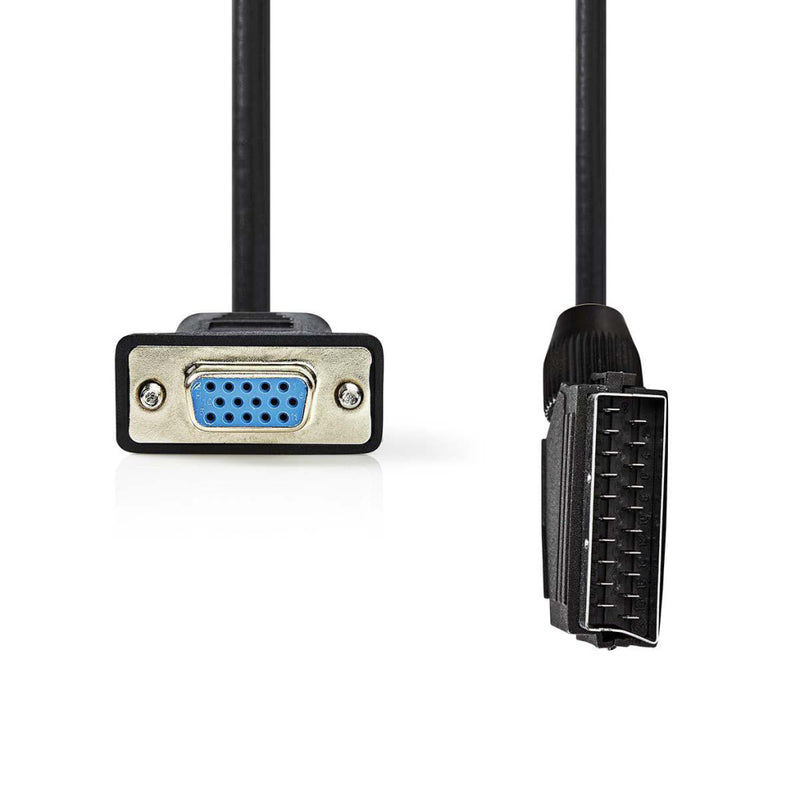 Nedis CVGP31550BK20 Scart - Vga-kabel Scart Male - Vga Female 2,0 M Zwart
