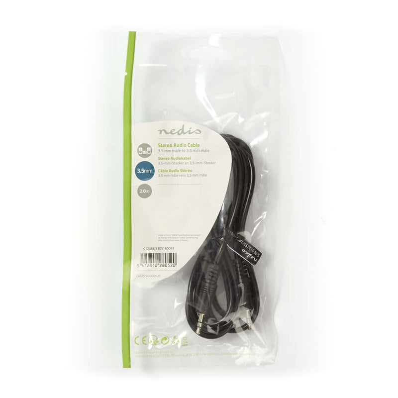Nedis CAGP22000BK20 Stereo-audiokabel 3,5 Mm Male - 3,5 Mm Male 2,0 M Zwart