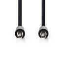 Nedis CAGP22005BK10 Stereo-audiokabel 3,5 Mm Male Dun - 3,5 Mm Male Dun 1,0 M Zwart