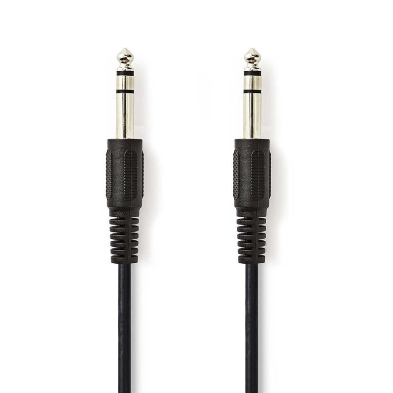 Nedis CAGP23000BK20 Stereo-audiokabel 6,35 Mm Male 6,35 Mm Male Vernikkeld 2.00 M Rond Zwart Envelo