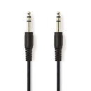 Nedis CAGP23000BK50 Stereo-audiokabel 6,35 Mm Male - 6,35 Mm Male 5,0 M Zwart