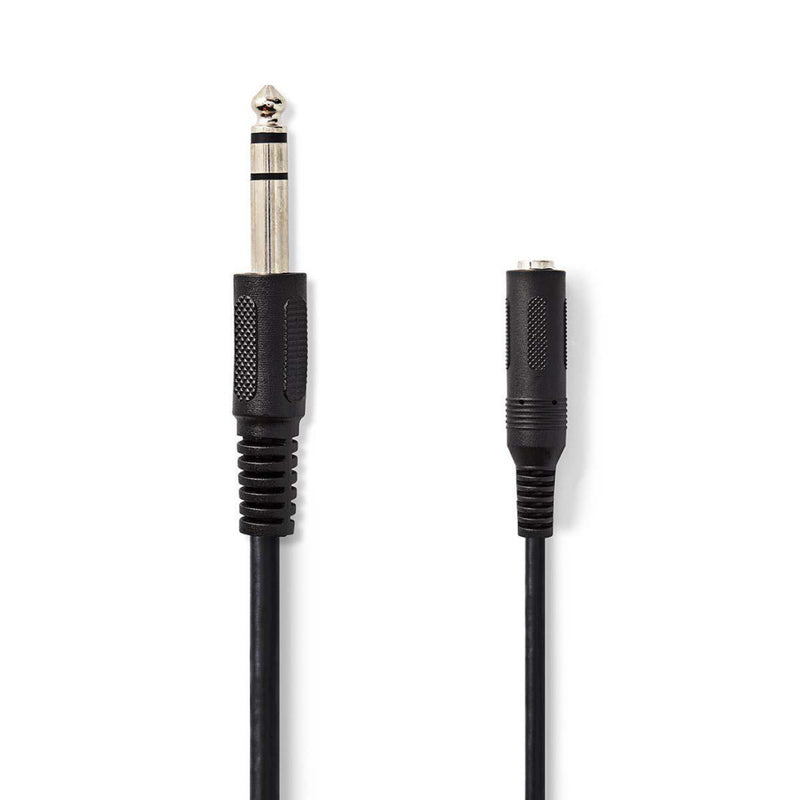 Nedis CAGP23050BK50 Stereo-audiokabel 6,35 Mm Male - 6,35 Mm Female 5,0 M Zwart
