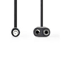 Nedis CAGP22100BK02 Stereo-audiokabel 3,5 Mm Male - 2x 3,5 Mm Female 0,2 M Zwart