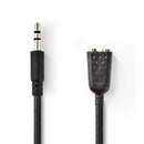 Nedis CAGP22100BK02 Stereo-audiokabel 3,5 Mm Male - 2x 3,5 Mm Female 0,2 M Zwart
