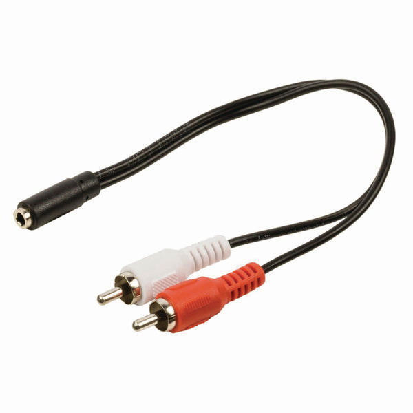 Nedis CAGP22255BK02 Stereo-audiokabel 2x Rca Male - 3,5 Mm Female 0,2 M Zwart