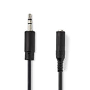 Nedis CAGP22550BK02 Stereo-audiokabel 3,5 Mm Male - 6,35 Mm Female 0,2 M Zwart