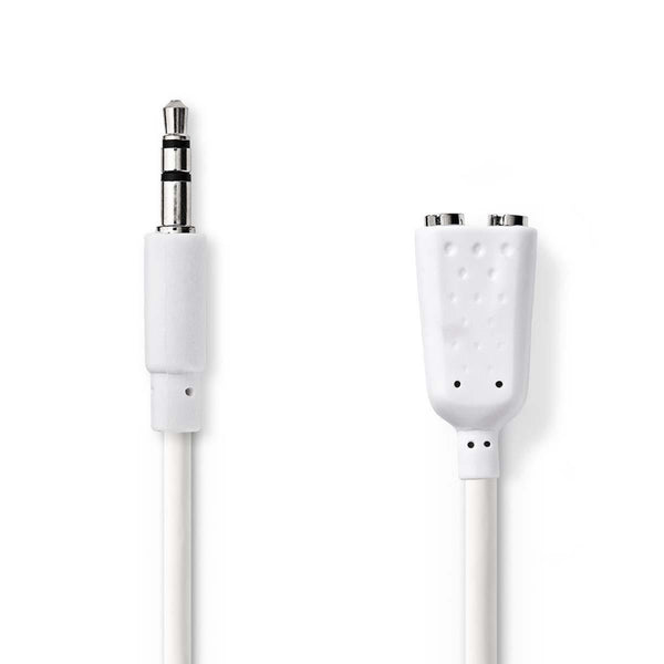 Nedis CAGP22100WT02 Stereo-audiokabel 3,5 Mm Male - 2x 3,5 Mm Male 0,2 M Wit
