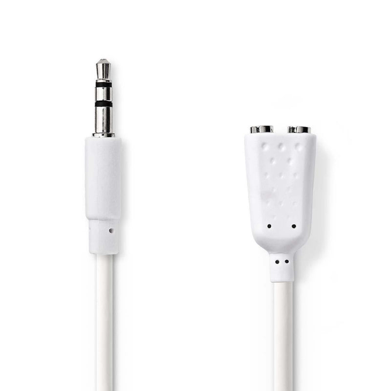 Nedis CAGP22100WT02 Stereo-audiokabel 3,5 Mm Male - 2x 3,5 Mm Male 0,2 M Wit