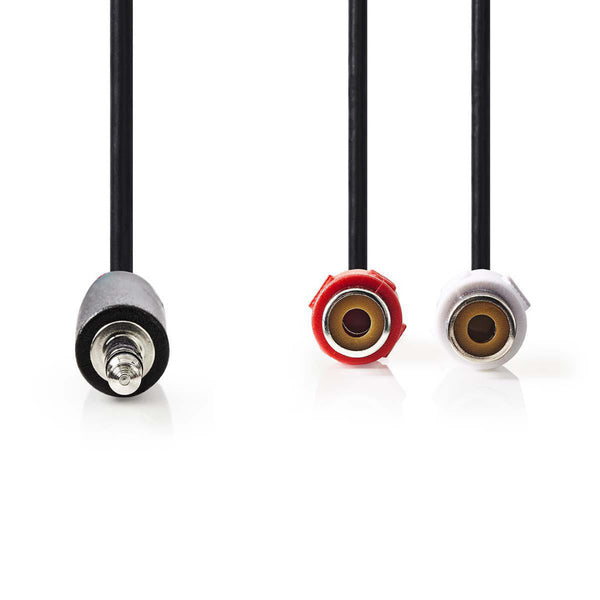 Nedis CAGP22250BK02 Stereo-audiokabel 3,5 Mm Male - 2x Rca Female 0,2 M Zwart