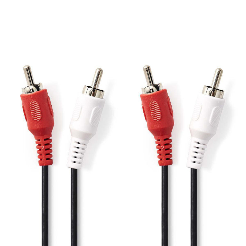 Nedis CAGP24200BK30 Stereo-audiokabel 2x Rca Male - 2x Rca Male 3,0 M Zwart