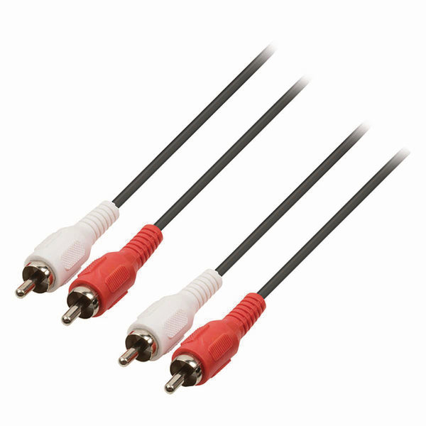 Nedis CAGP24200BK50 Stereo-audiokabel 2x Rca Male - 2x Rca Male 5,0 M Zwart