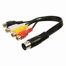 Nedis CAGP20450BK02 Din-audiokabel Din 5-pins Male - 4x Rca Female 0,2 M Zwart