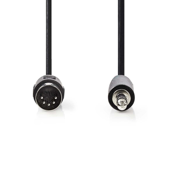 Nedis CAGP20100BK20 Din-audiokabel Din 5-pins Male - 3,5 Mm Male 2,0 M Zwart