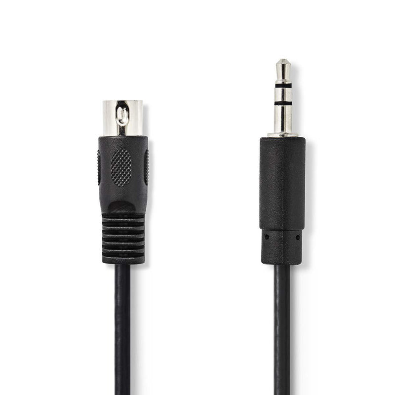 Nedis CAGP20100BK20 Din-audiokabel Din 5-pins Male - 3,5 Mm Male 2,0 M Zwart