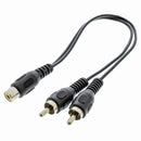 Nedis CAGP24020BK02 Subwooferkabel 2x Rca Male - Rca Female 0,2 M Zwart