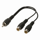 Nedis CAGP24010BK02 Subwooferkabel Rca Male - 2x Rca Female 0,2 M Zwart