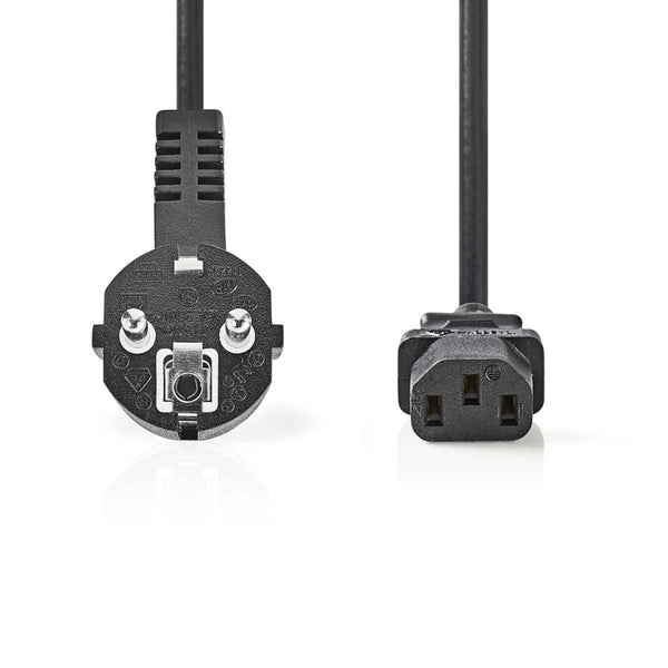 Nedis CEGP10000BK100 Voedingskabel Schuko Male Haaks - Iec-320-c13 10 M Zwart