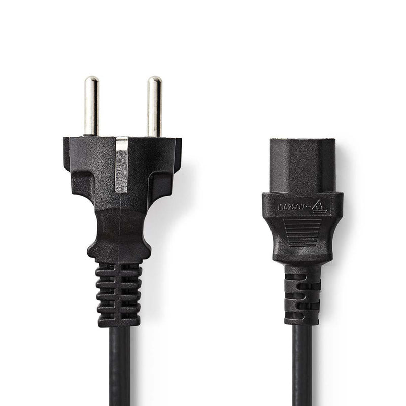 Nedis CEGP10030BK100 Voedingskabel Schuko Male - Iec-320-c13 10 M Zwart