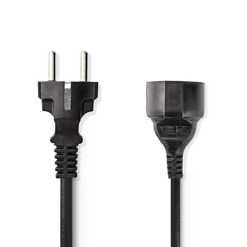 Nedis CEGP10200BK30 Voedingskabel Schuko Male - Schuko Female 3,0 M Zwart