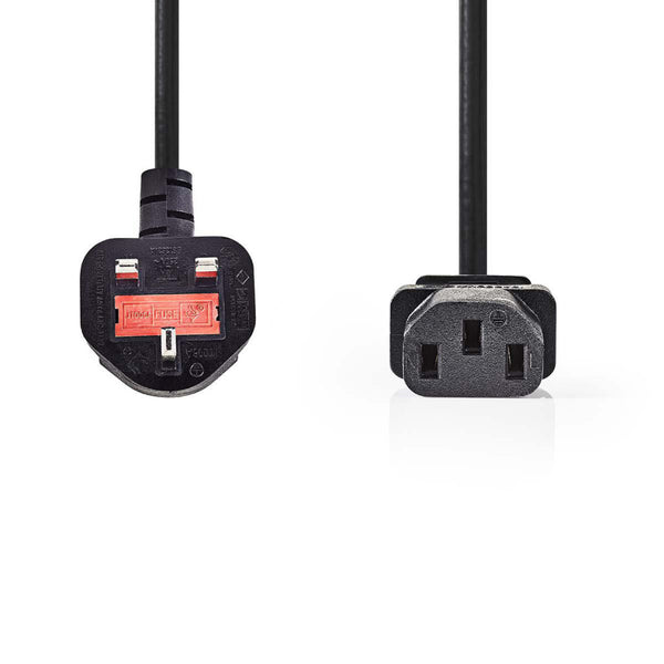 Nedis CEGP11100BK50 Voedingskabel Stekker Type G (vk) - Iec-320-c13 5,0 M Zwart