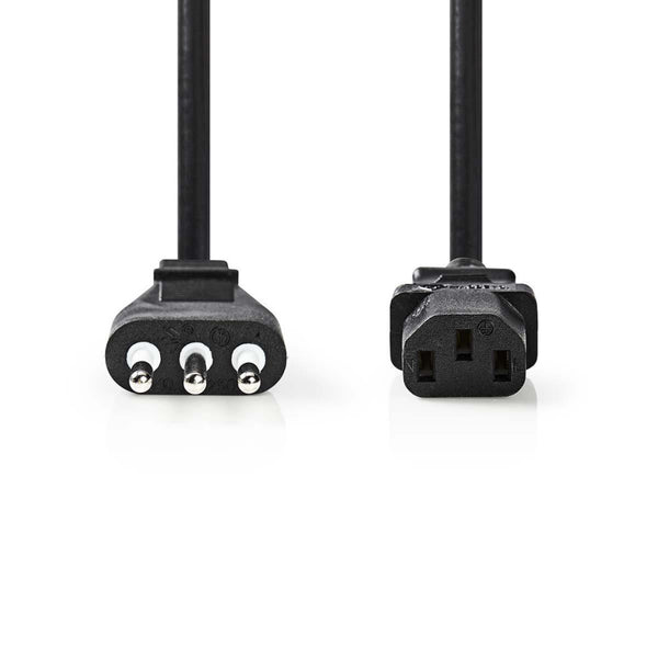 Nedis CEGP11300BK20 Voedingskabel Stekker Type L (it) - Iec-320-c13 2,0 M Zwart