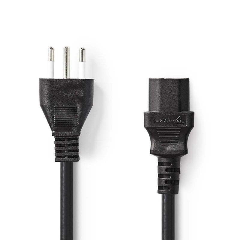 Nedis CEGP11300BK20 Voedingskabel Stekker Type L (it) - Iec-320-c13 2,0 M Zwart