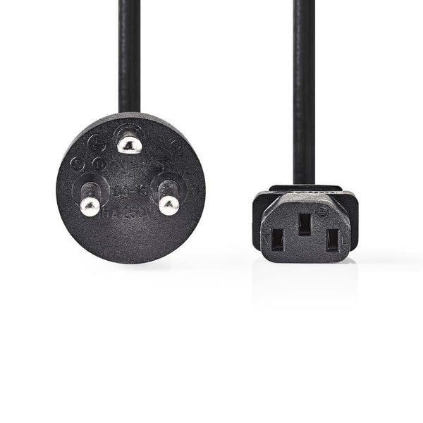 Nedis CEGP11400BK20 Voedingskabel Stekker Type K (dk) - Iec-320-c13 2,0 M Zwart