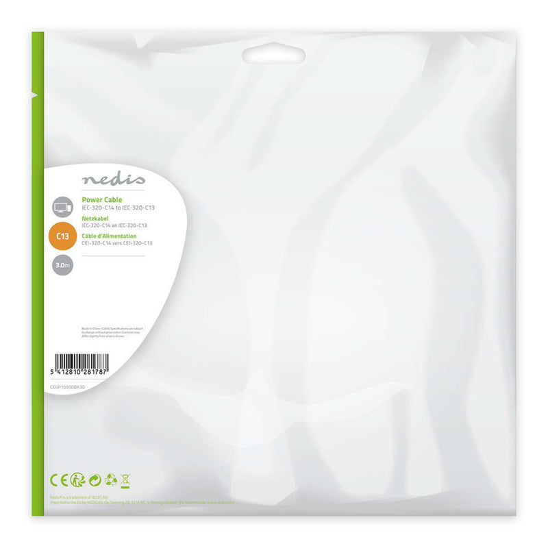Nedis CEGP10500BK30 Voedingskabel Iec-320-c14 - Iec-320-c13 3,0 M Zwart