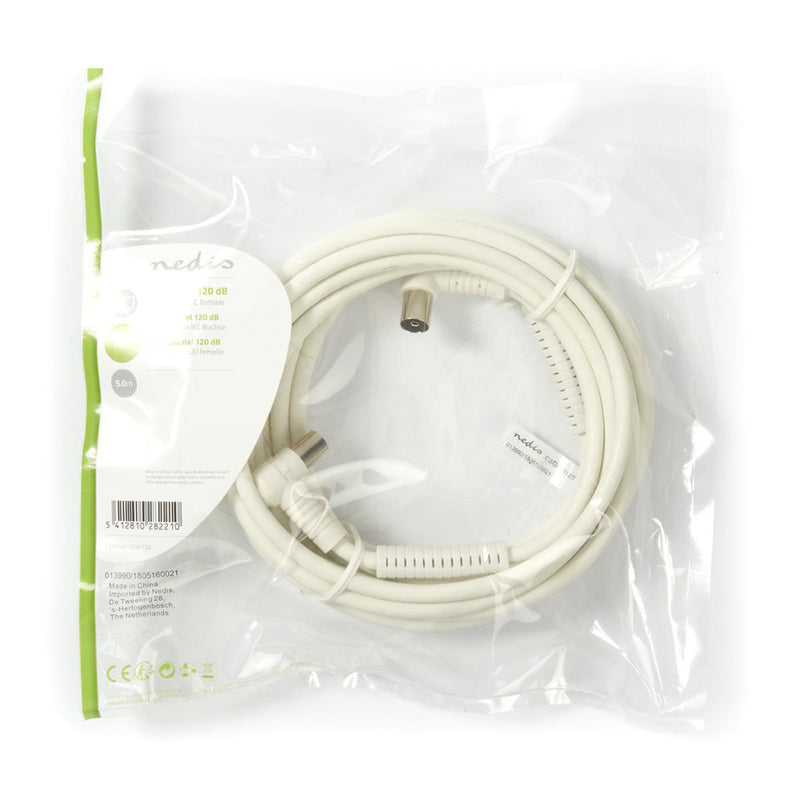 Nedis CSGP40120WT50 Coaxkabel Iec (coax) Male Iec (coax) Female Vernikkeld 120 Db 75 Ohm Viervoudig