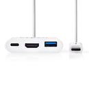 Nedis CCGP64765WT02 Usb-c?-adapterkabel Type-c? Male - Usb-a Female + Type-c Female + Hdmi?-uitgang