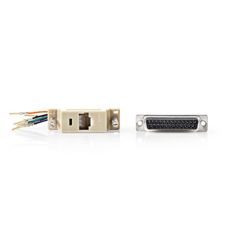 Nedis CCGP52822IV D-sub-adapter D-sub 25-pins Male - Rj45 (8p8c) Female Ivoor