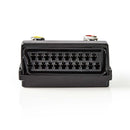 Nedis CVGP31903BK Schakelbare Scart-adapter Scart Male - Scart Female + S-video Female + 3x Rca Fem