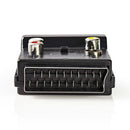 Nedis CVGP31903BK Schakelbare Scart-adapter Scart Male - Scart Female + S-video Female + 3x Rca Fem
